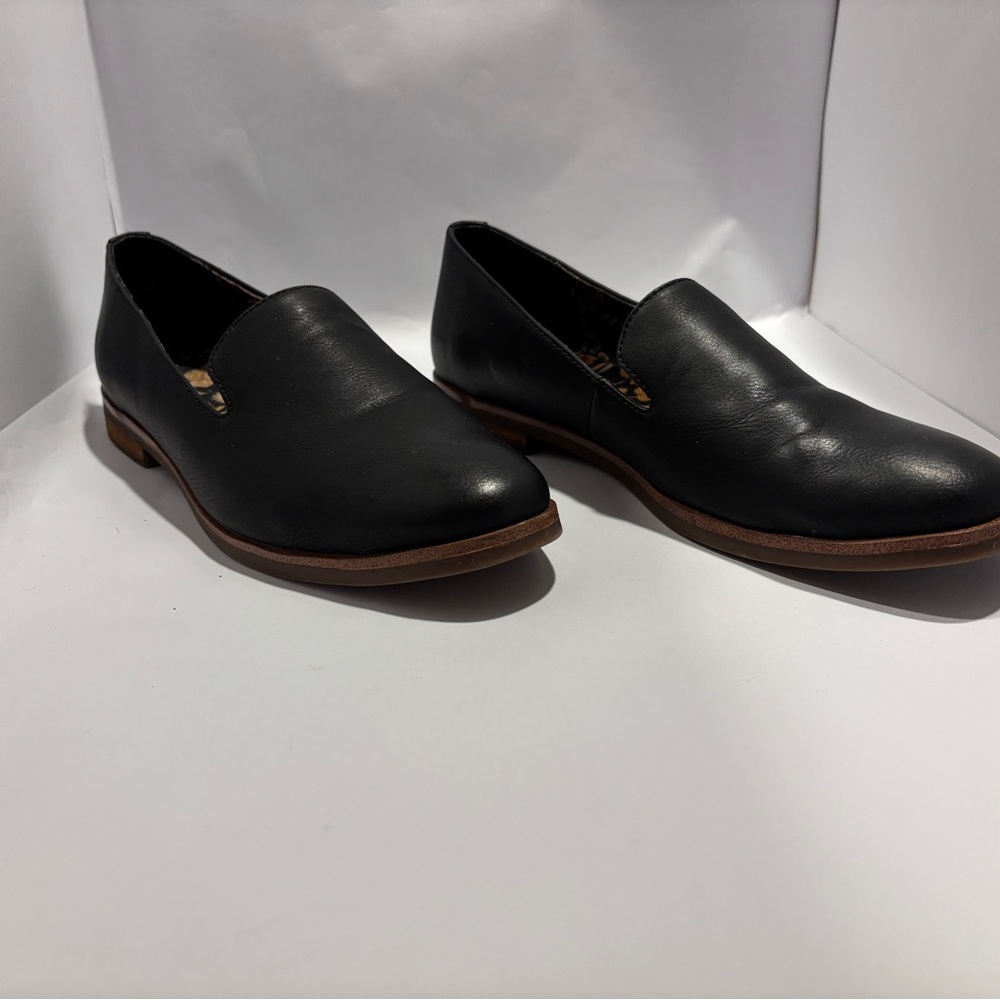 Black Leather Women's Loafers - Picture 3 of 6